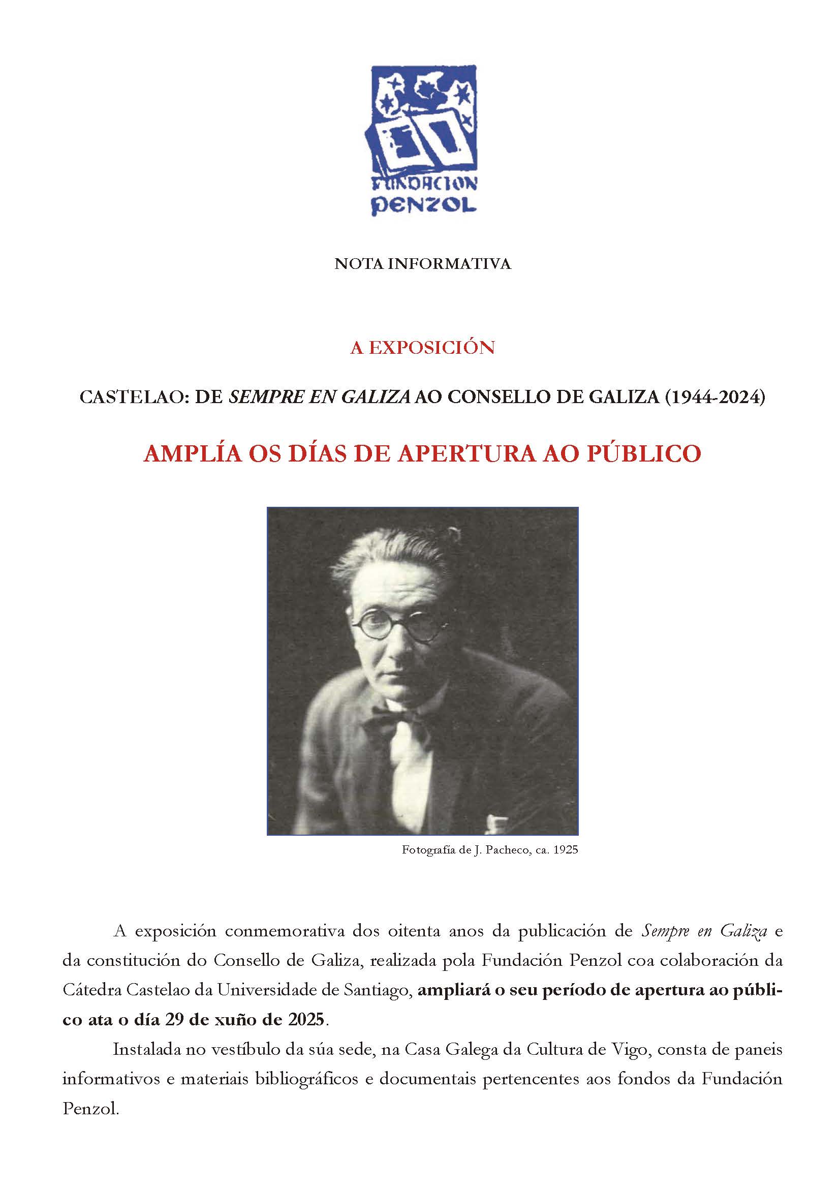 Castelao: de ‘Sempre en Galiza’ ao Consello de Galiza (1944-2024)