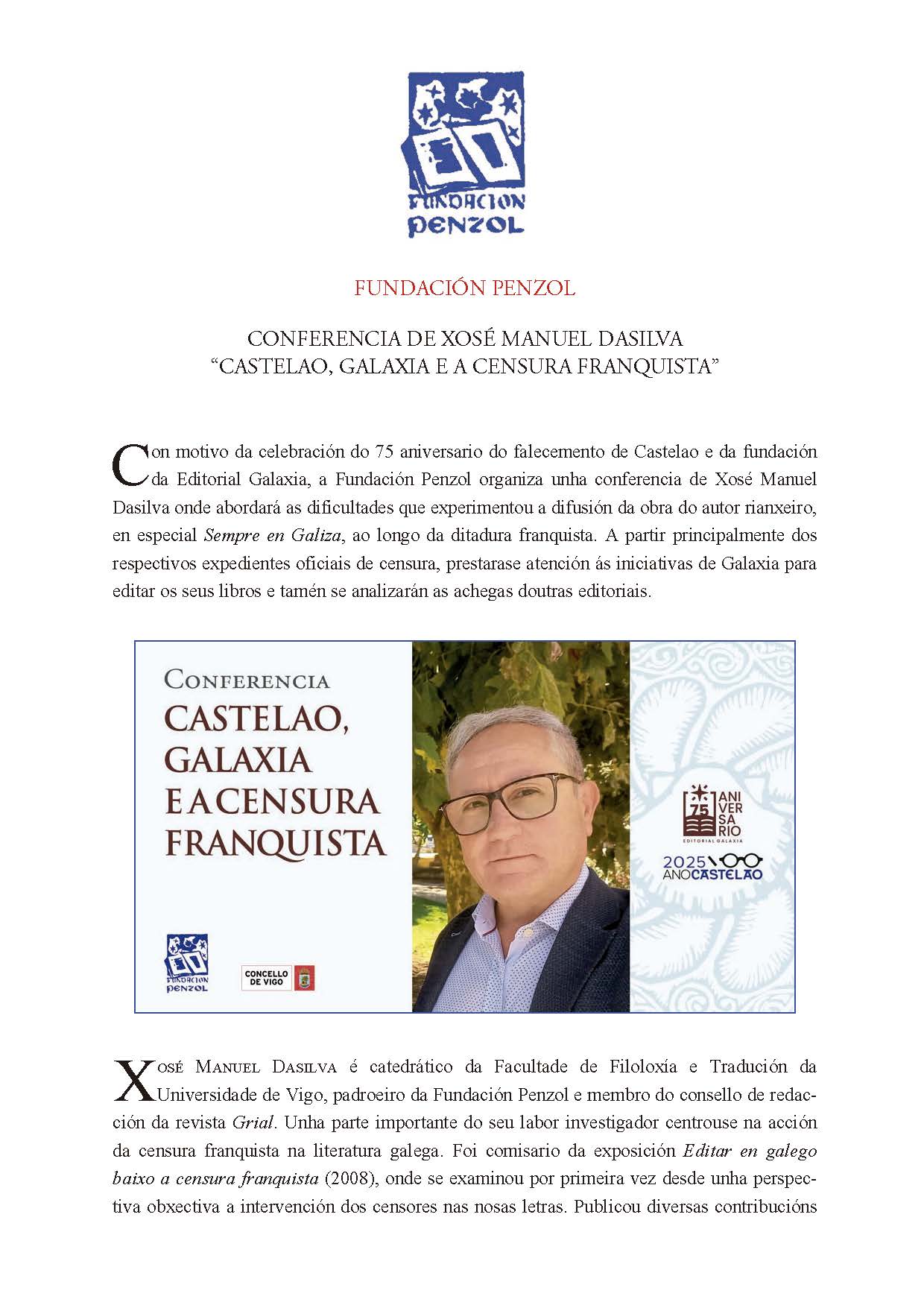 Conferencia ‘Castelao, Galaxia e a censura franquista’