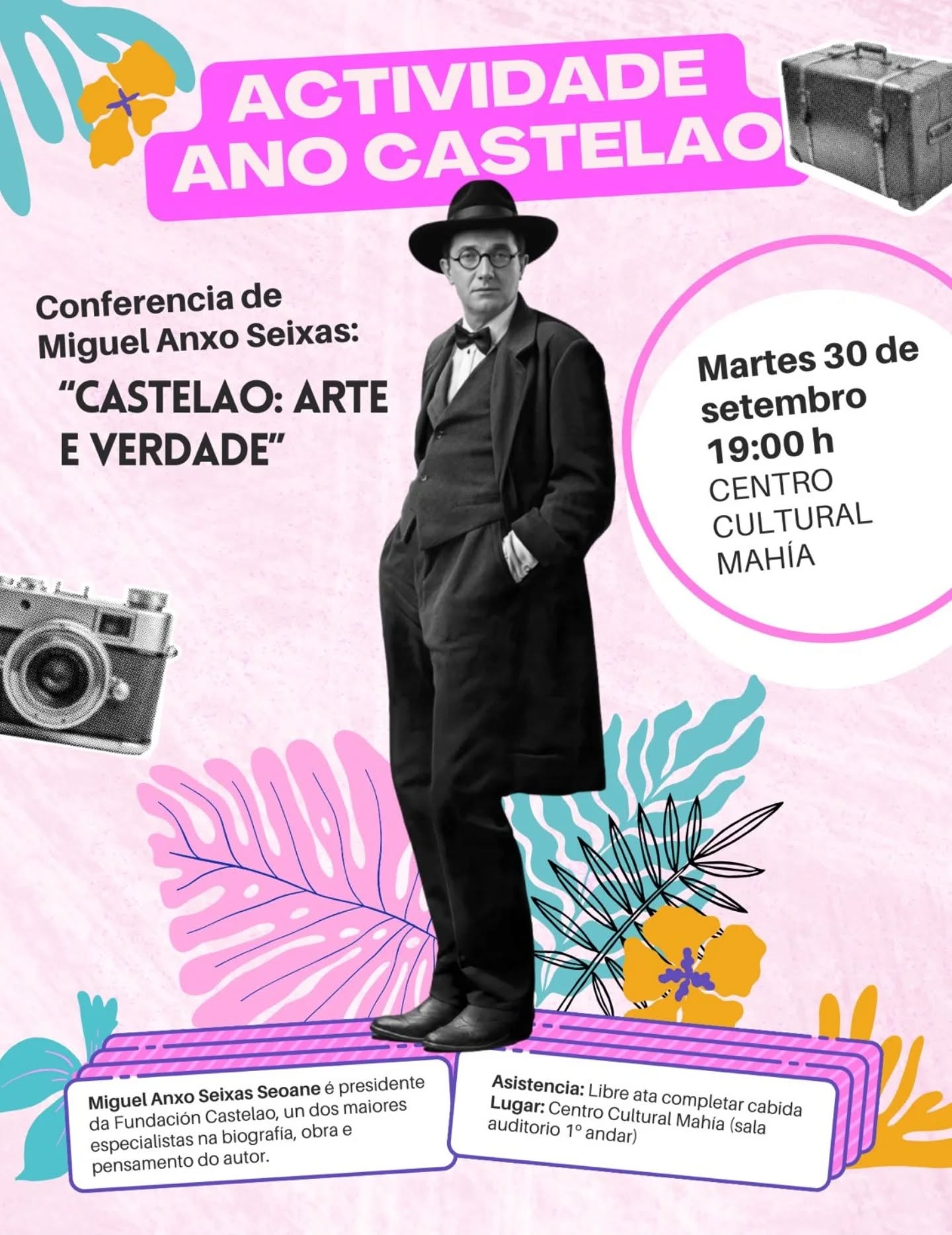 Conferencia “Castelao: arte e verdade” a cargo de Miguel Anxo Seixas Seoane.
